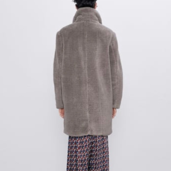 ZARA Fleece Coat:Gray, US M ,L, XL, XXL - Picture 6 of 10